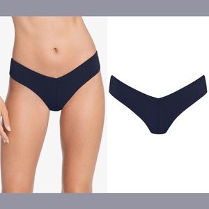 Robin Piccone Ava High Leg Bikini Bottom - Navy Blue